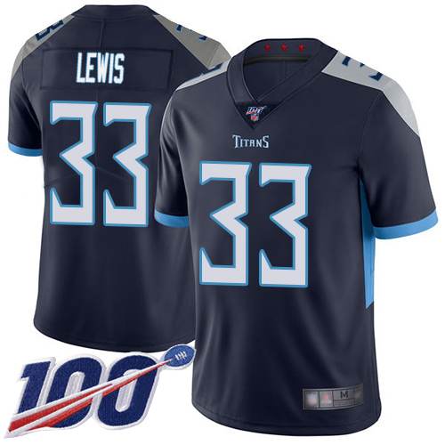 Tennessee Titans Limited Navy Blue Men Dion Lewis Home Jersey NFL Football #33 100th Season Vapor Untouchable